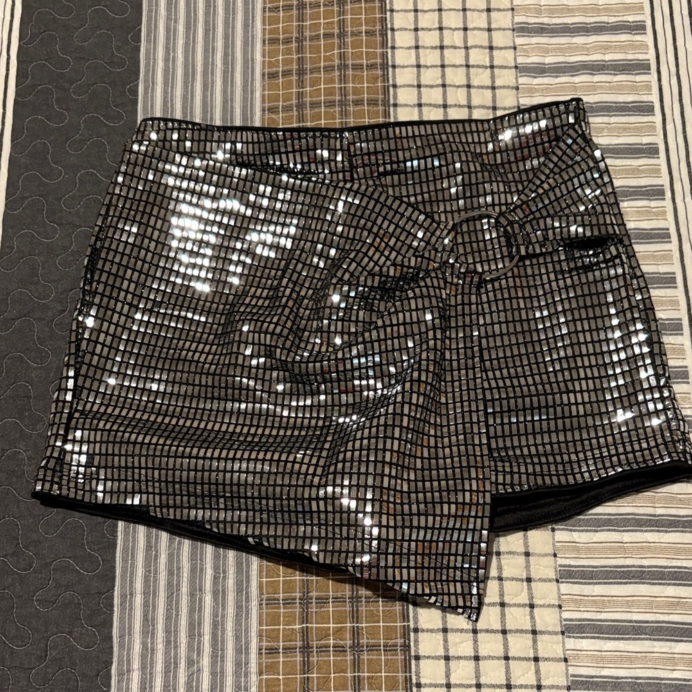 Black Sequin Women's Shorts